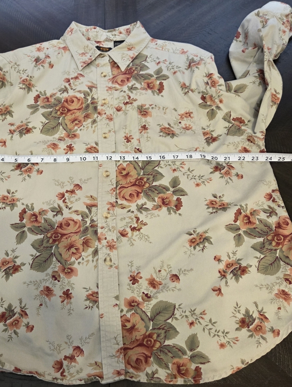 Vintage Route 66 Floral Cotton Button Down Shirt XL 90s Cottagecore - Picture 8 of 10
